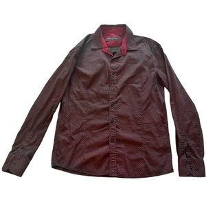 House Of Lords Mens burgundy long sleeve dress shirt button up Size M Medium